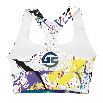 GS RNBW Splatter Longline Compression Sports Bra