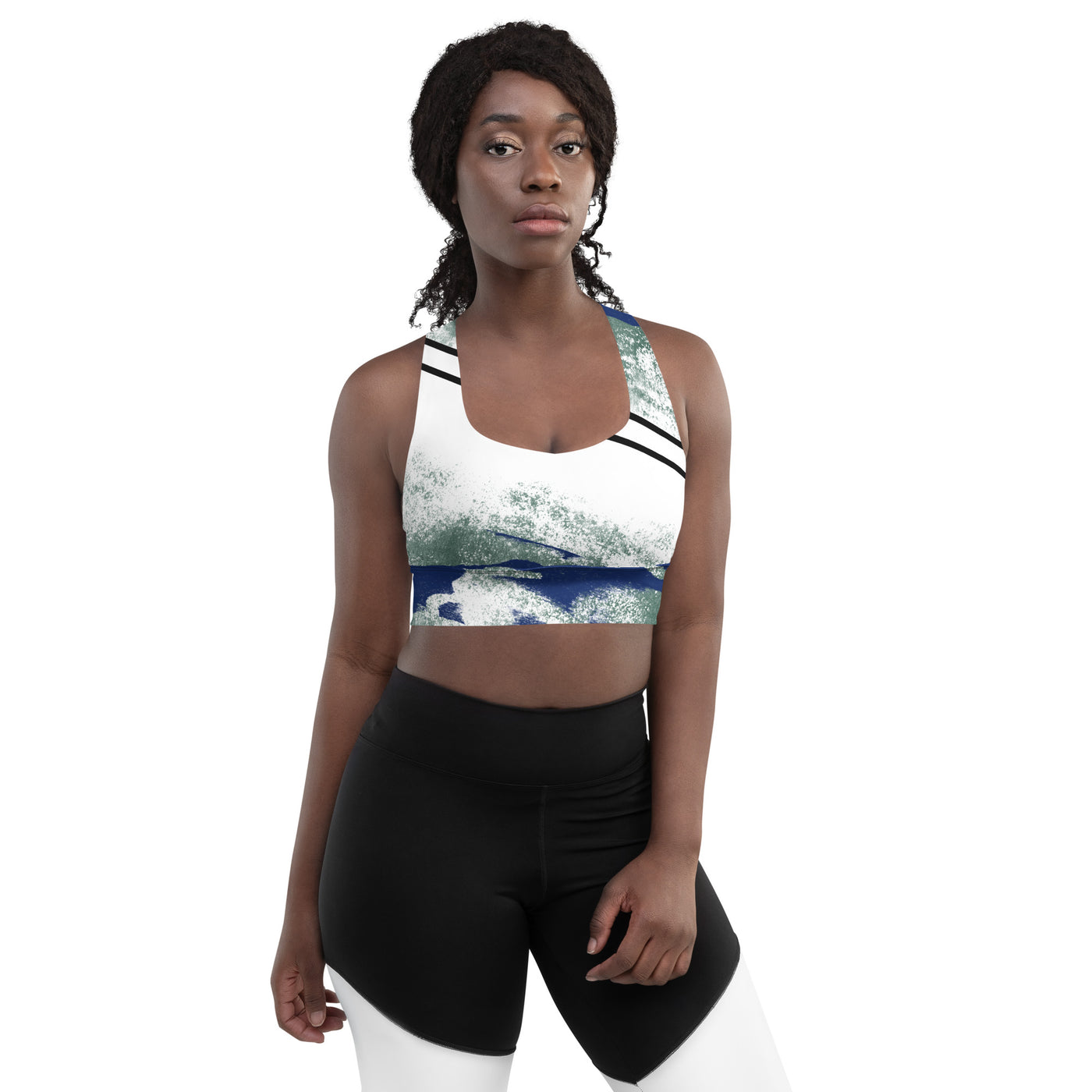 GS BLU/GRN Acid Longline Sports Bra