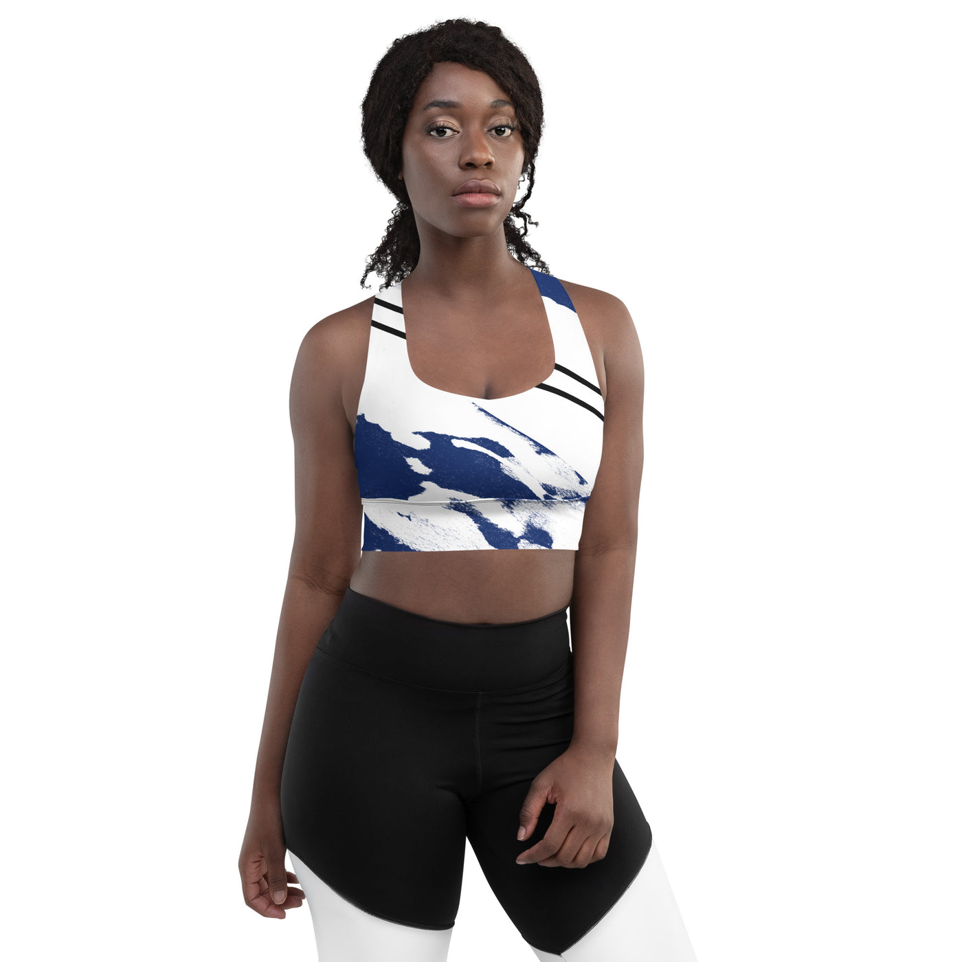 GS BLU Acid Longline Compression Sports Bra