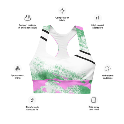 GS PNK/GRN Acid Longline Sports Bra