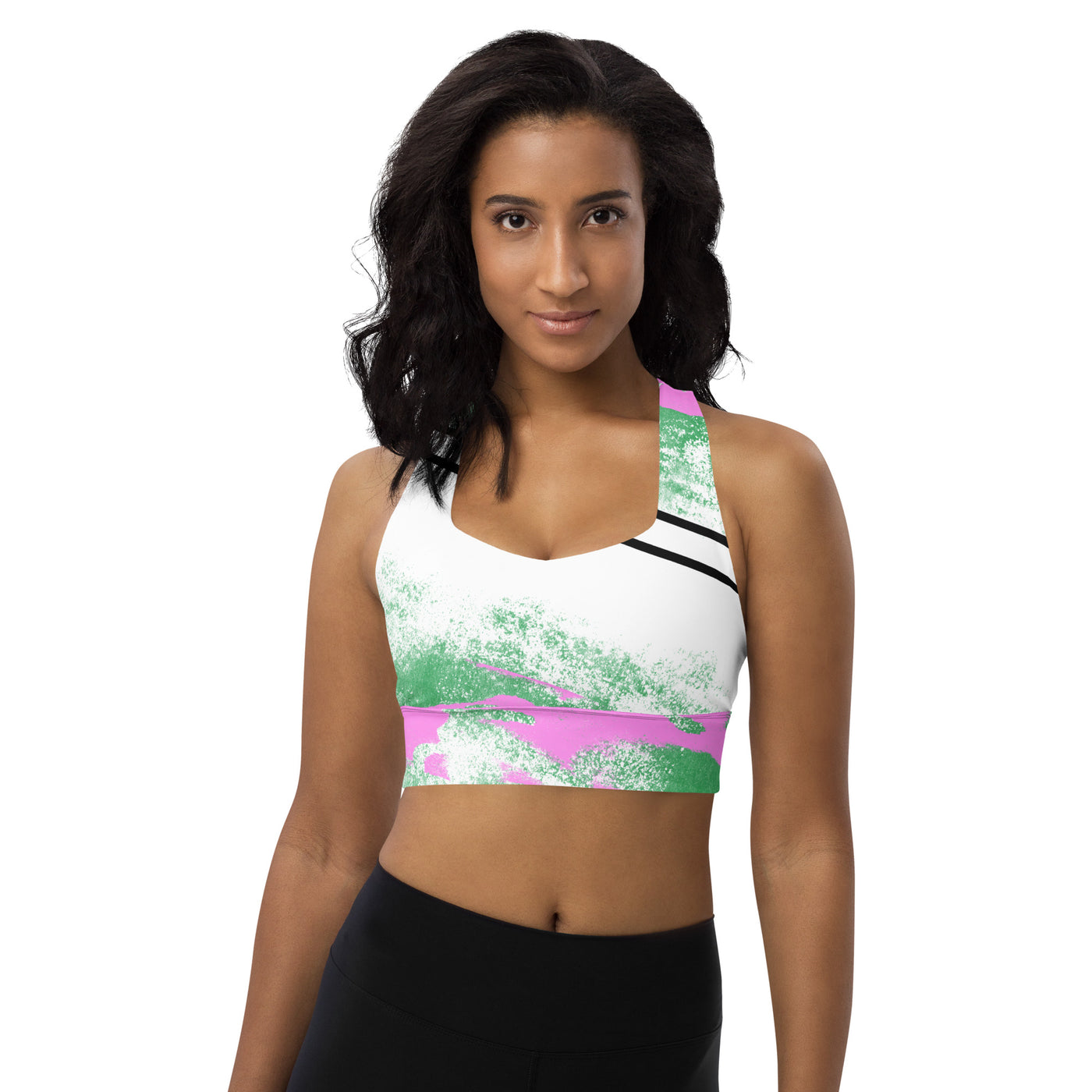 GS PNK/GRN Acid Longline Sports Bra