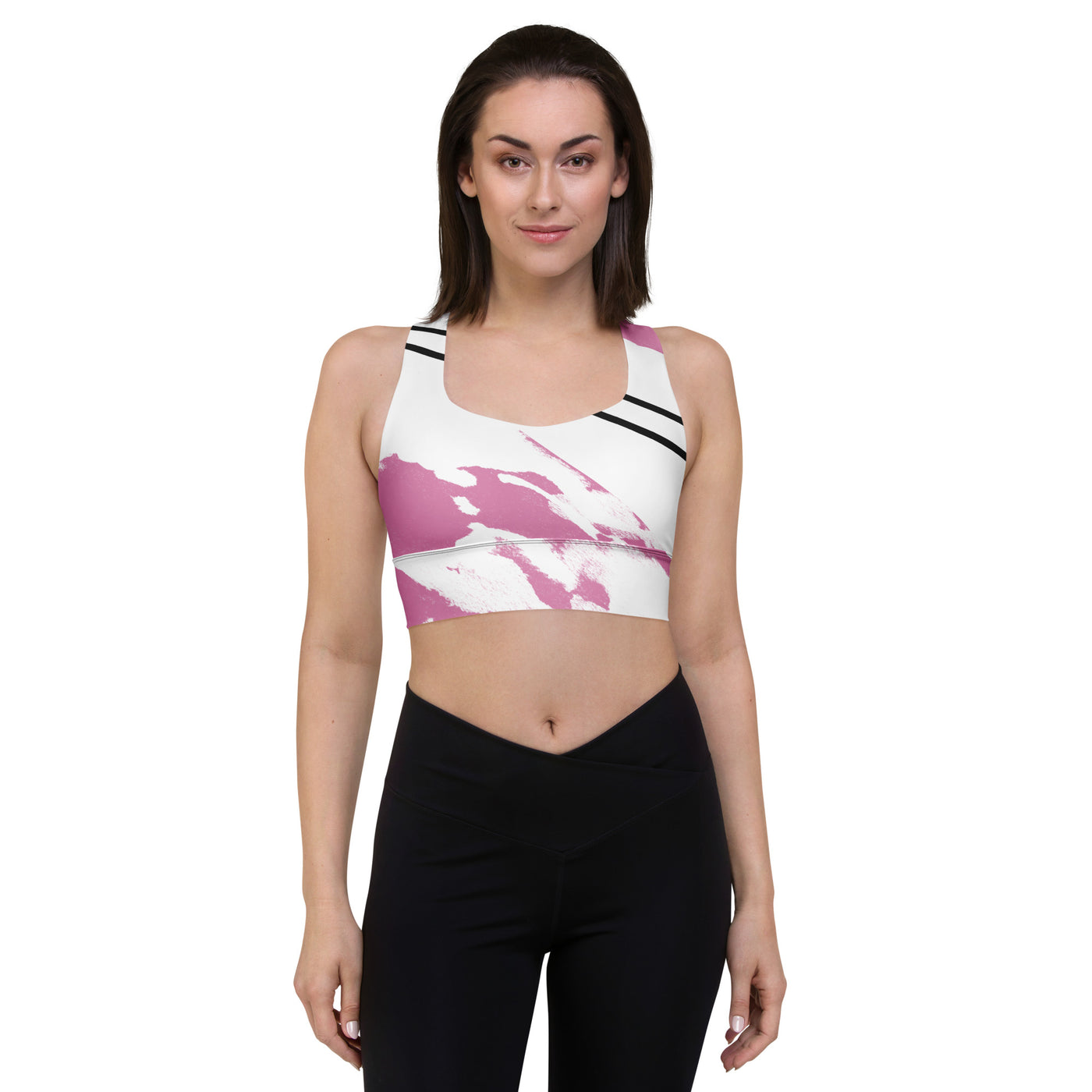 GS PNK Acid Longline Compression Sports Bra