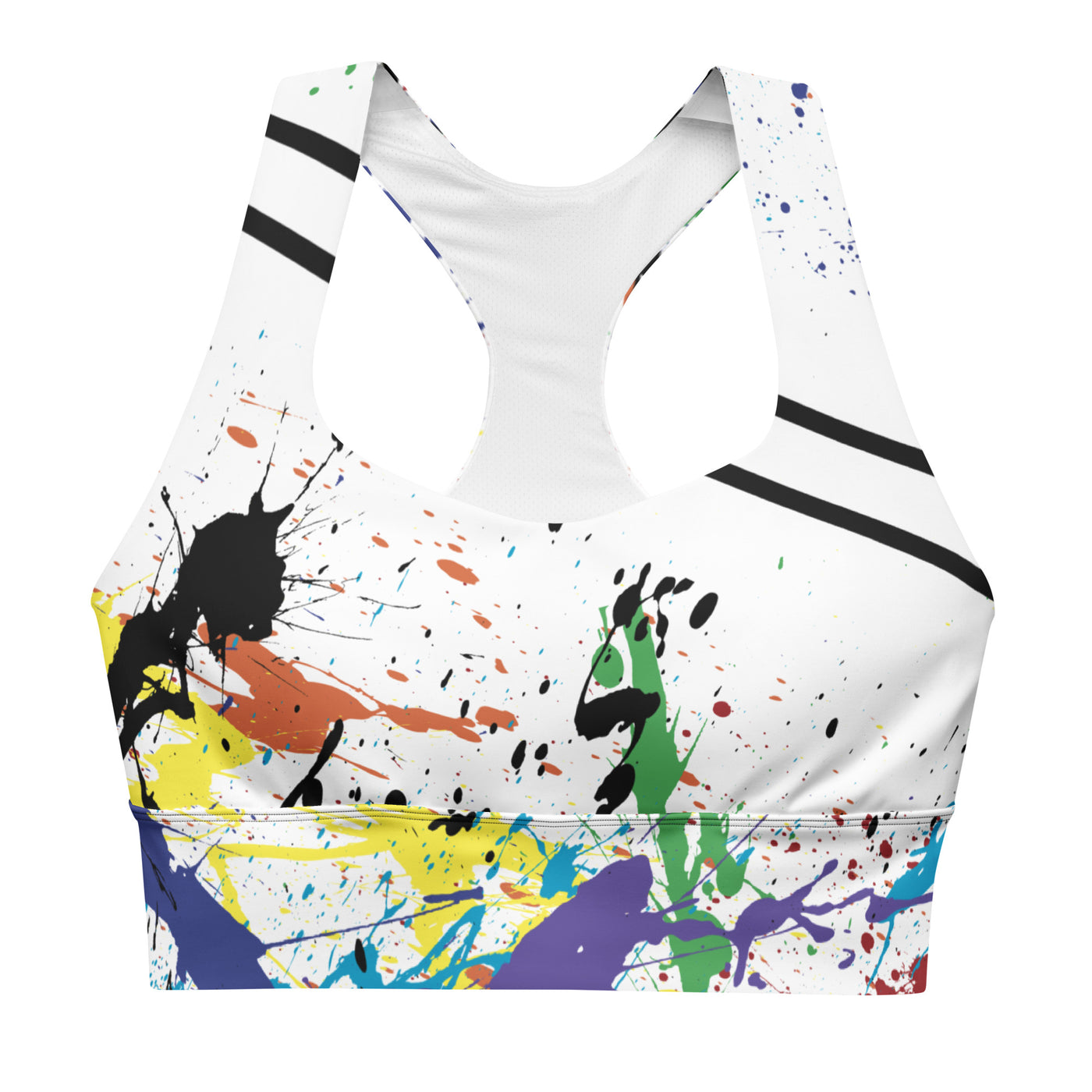 GS RNBW Splatter Longline Compression Sports Bra