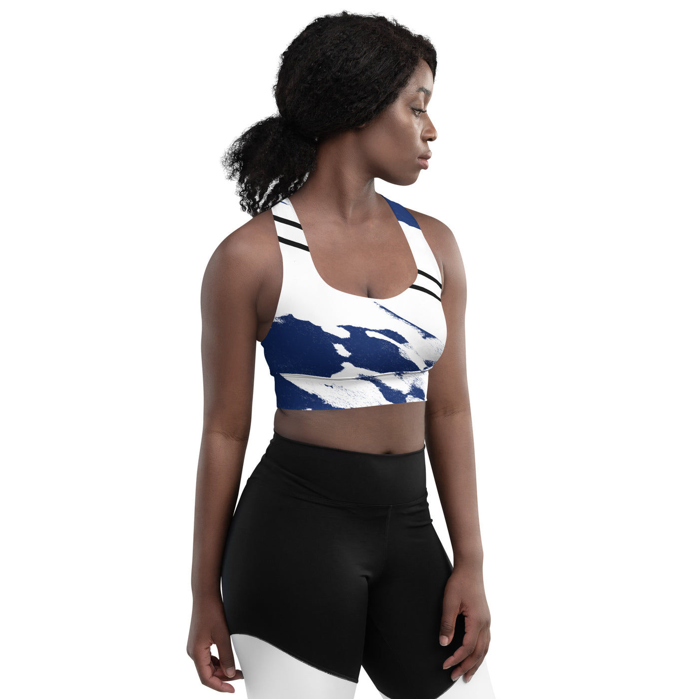 GS BLU Acid Longline Compression Sports Bra