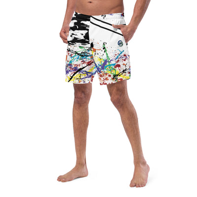 RNBW Splatter & BLK Acid Men's Swim Trunks