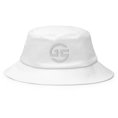 GS Branded Un-basic WHT EMB Old School Bucket Hat