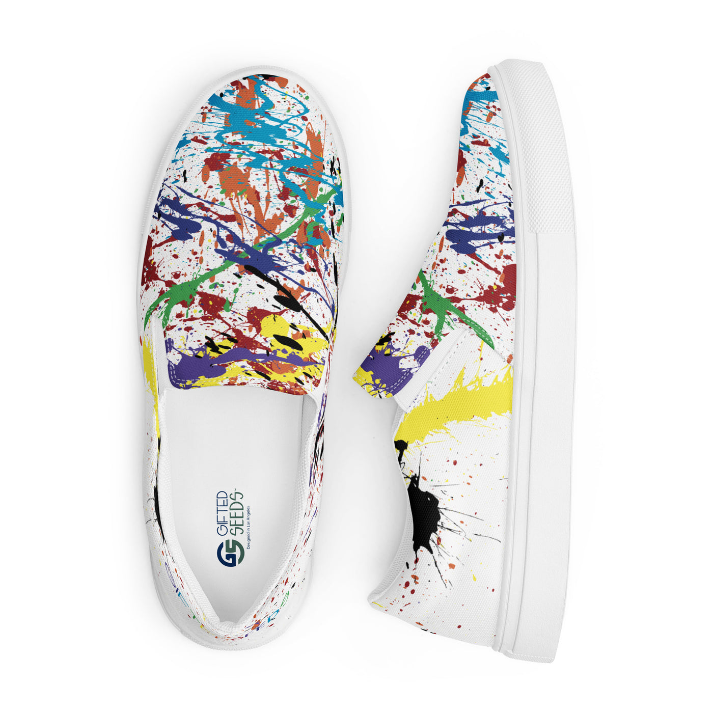 RNBW Splatter Men’s Slip-On Canvas Shoes