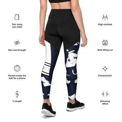 GS NVY Acid Compression Sports Leggings