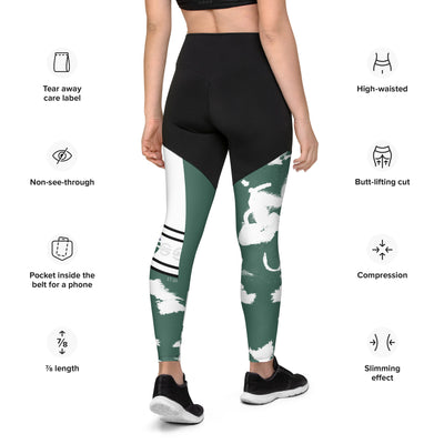 GS GRN Acid Compression Sports Leggings