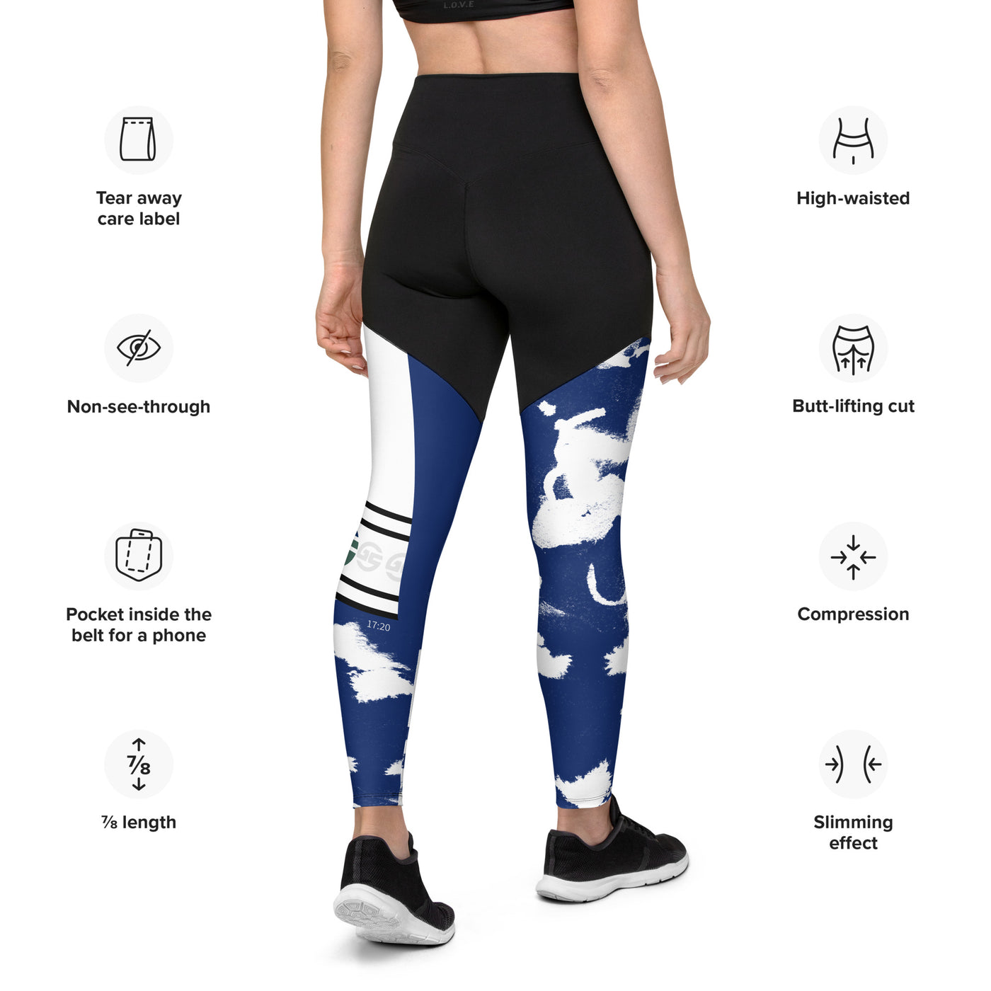 GS BLU Acid Compression Sports Leggings