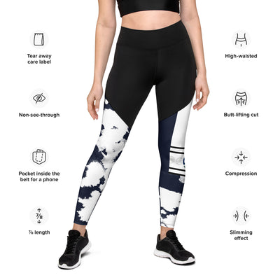 GS NVY Acid Compression Sports Leggings