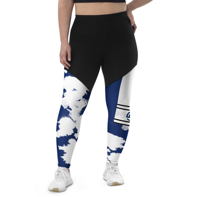 GS BLU Acid Compression Sports Leggings