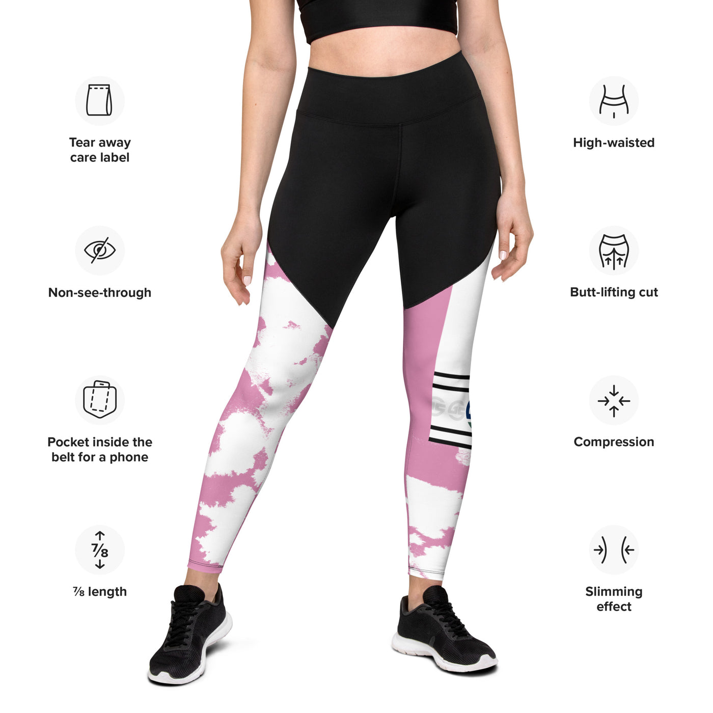 GS PNK Acid Compression Sports Leggings