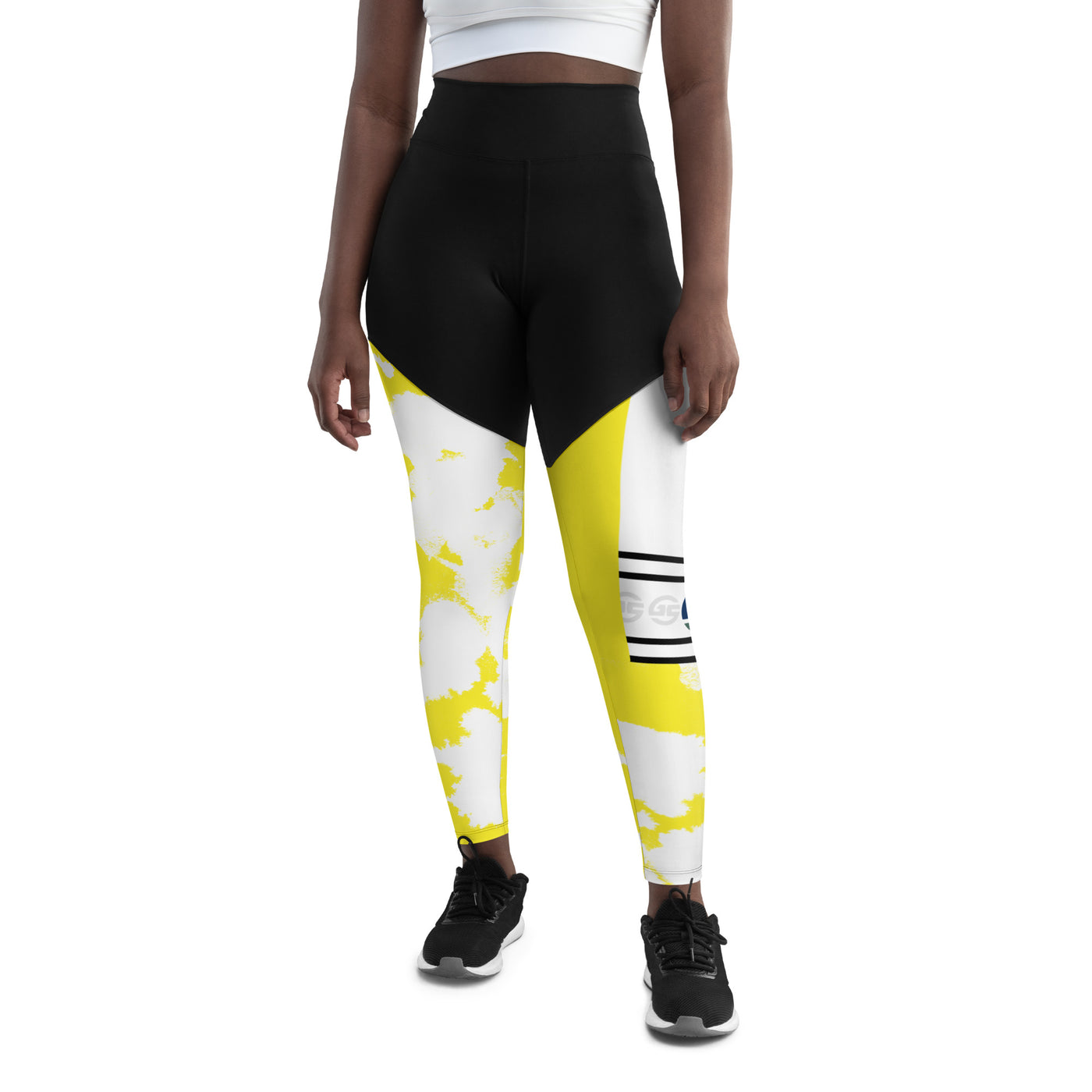 GS YEL Acid Compression Sports Leggings