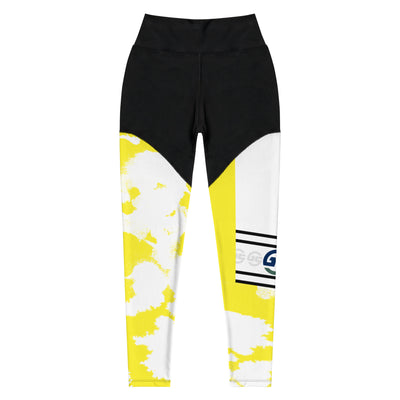 GS YEL Acid Compression Sports Leggings