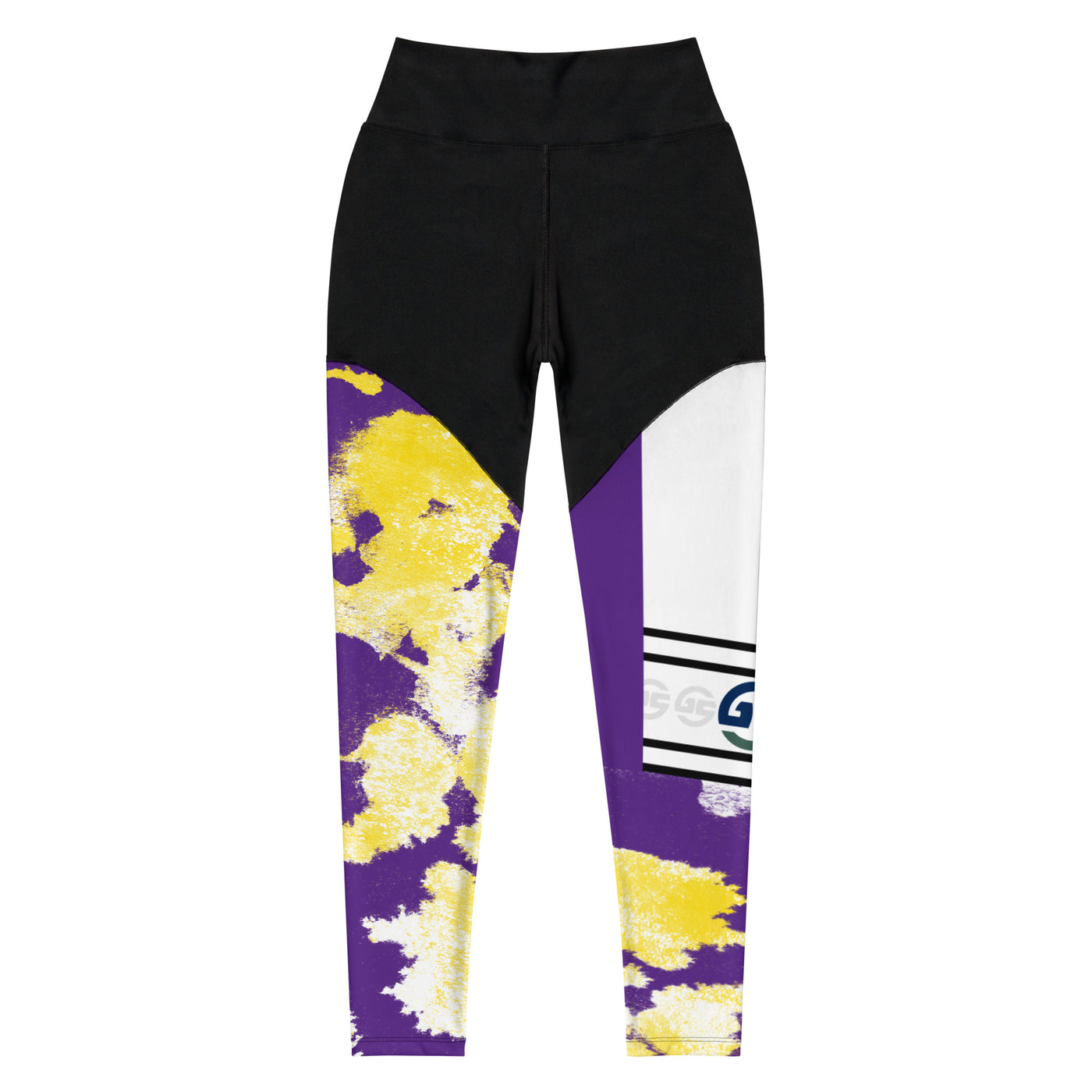 GS PUR/GLD Acid Compression Sports Leggings