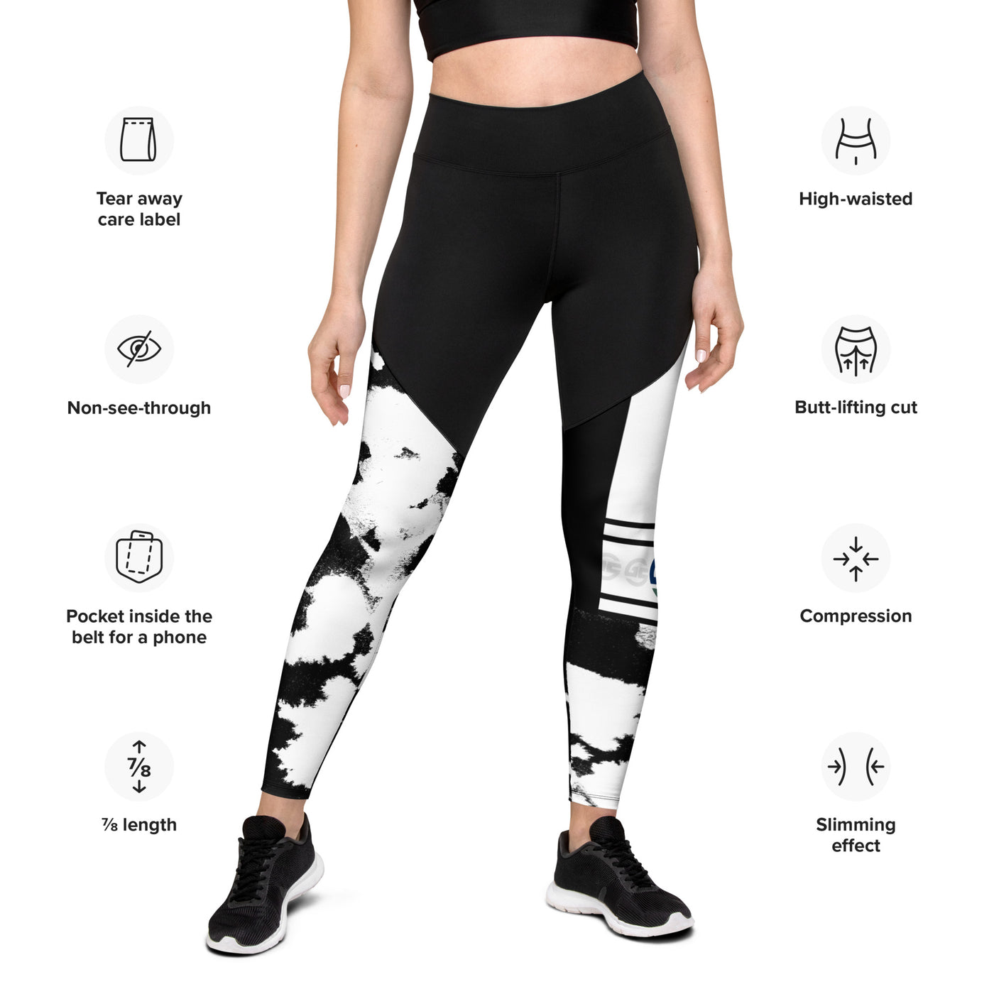 GS BLK Acid Compression Sports Leggings