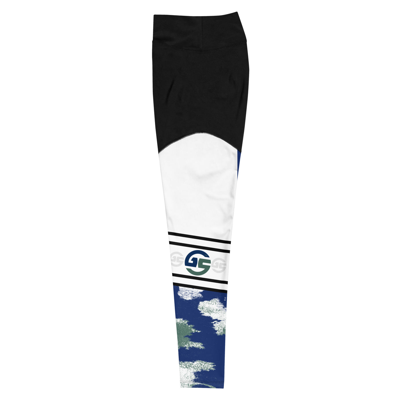 GS BLU/GRN Compression Sports Leggings