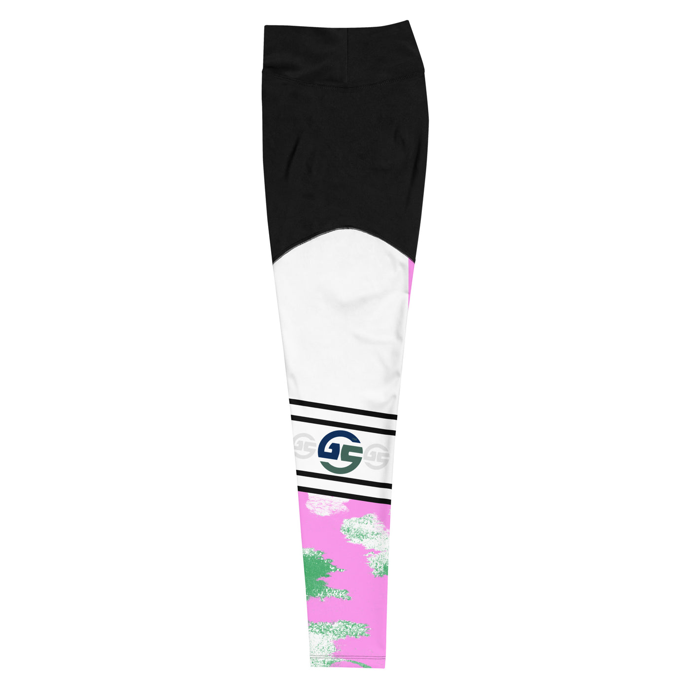 GS PNK/GRN Acid Compression Sports Leggings