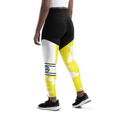 GS YEL Acid Compression Sports Leggings