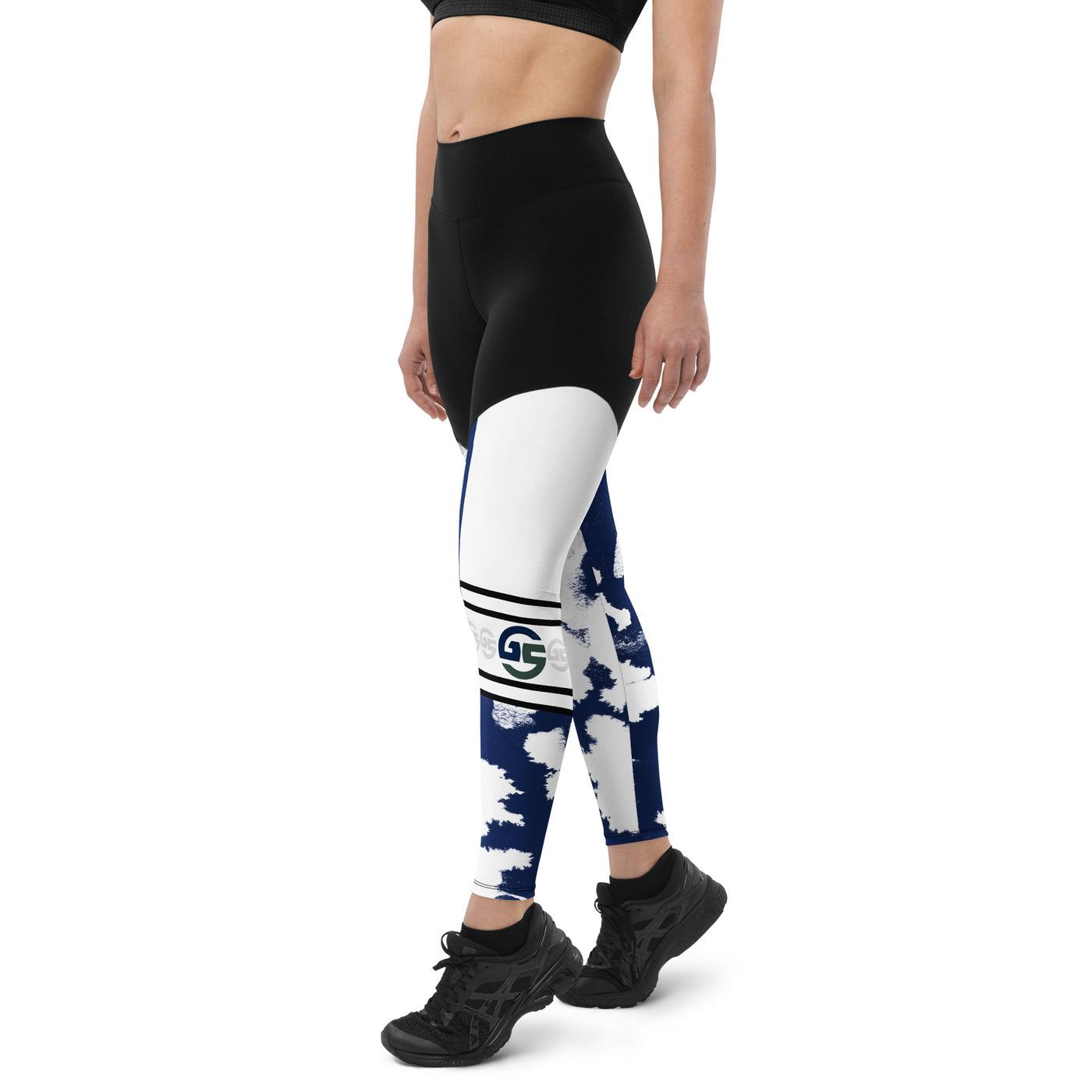 GS BLU Acid Compression Sports Leggings