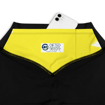 GS YEL Acid Compression Sports Leggings