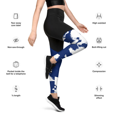 GS BLU Acid Compression Sports Leggings