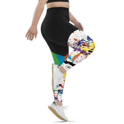 GS RNBW Splatter Compression Sports Leggings