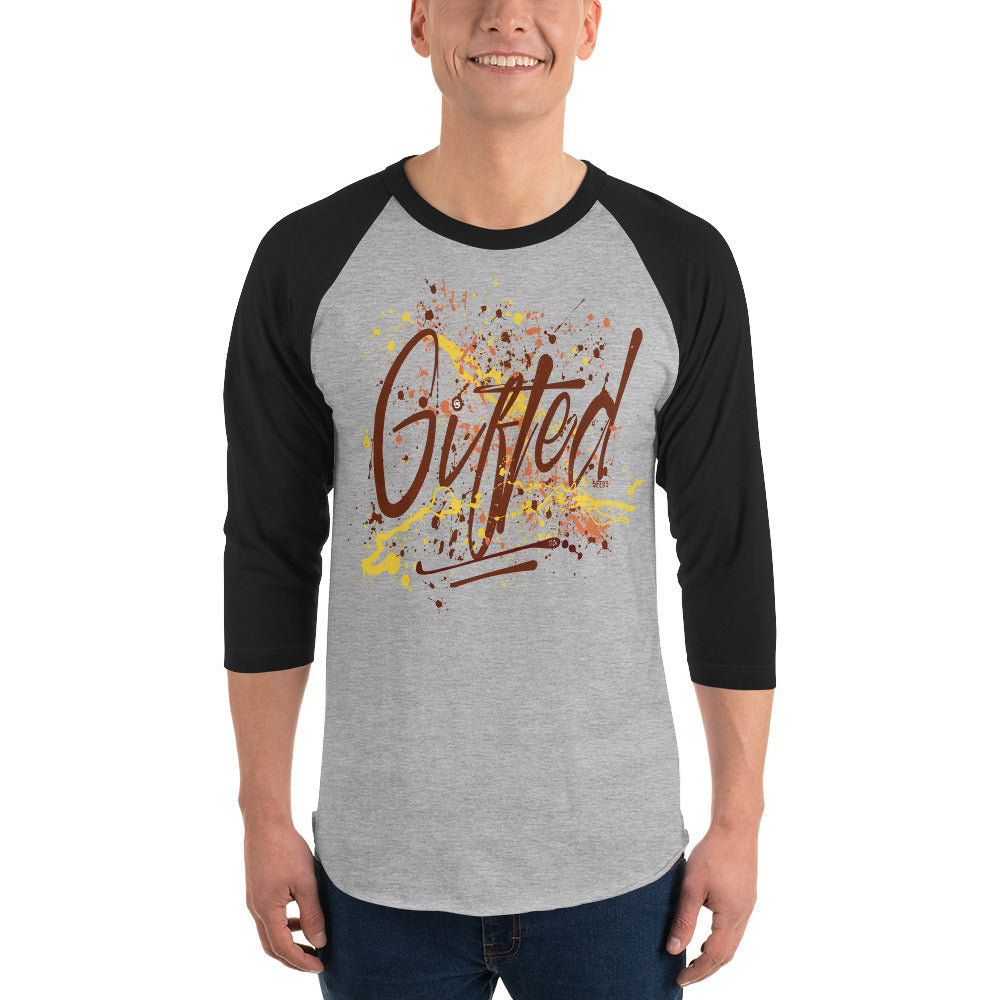 GIFTED BURG/YEL 3/4 Sleeve Raglan Shirt