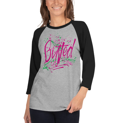 GIFTED PNK/GRN 3/4 Sleeve Raglan Shirt