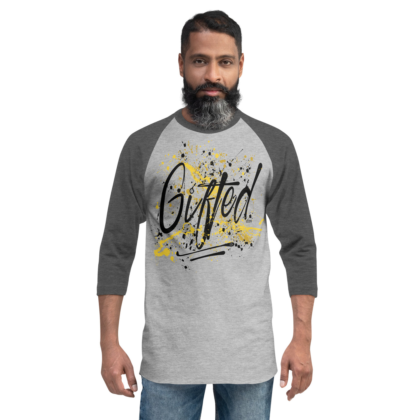 GIFTED BLK/YEL 3/4 Sleeve Raglan Shirt