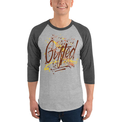 GIFTED BURG/YEL 3/4 Sleeve Raglan Shirt