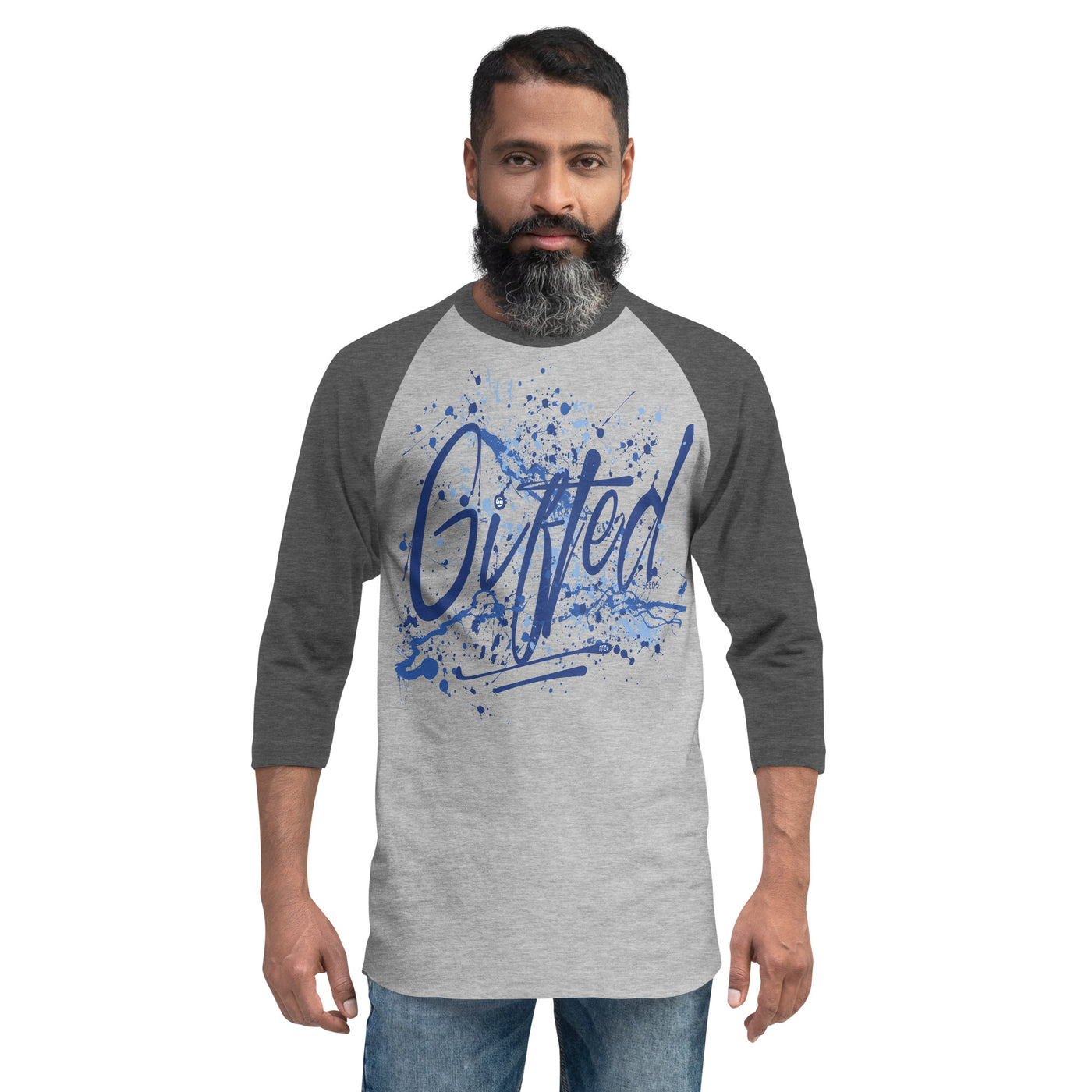 GIFTED BLU/BLU 3/4 Sleeve Raglan Shirt