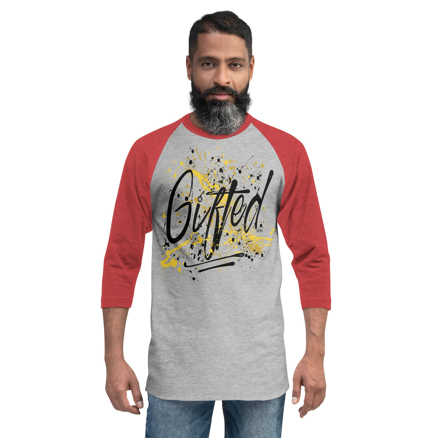 GIFTED BLK/YEL 3/4 Sleeve Raglan Shirt