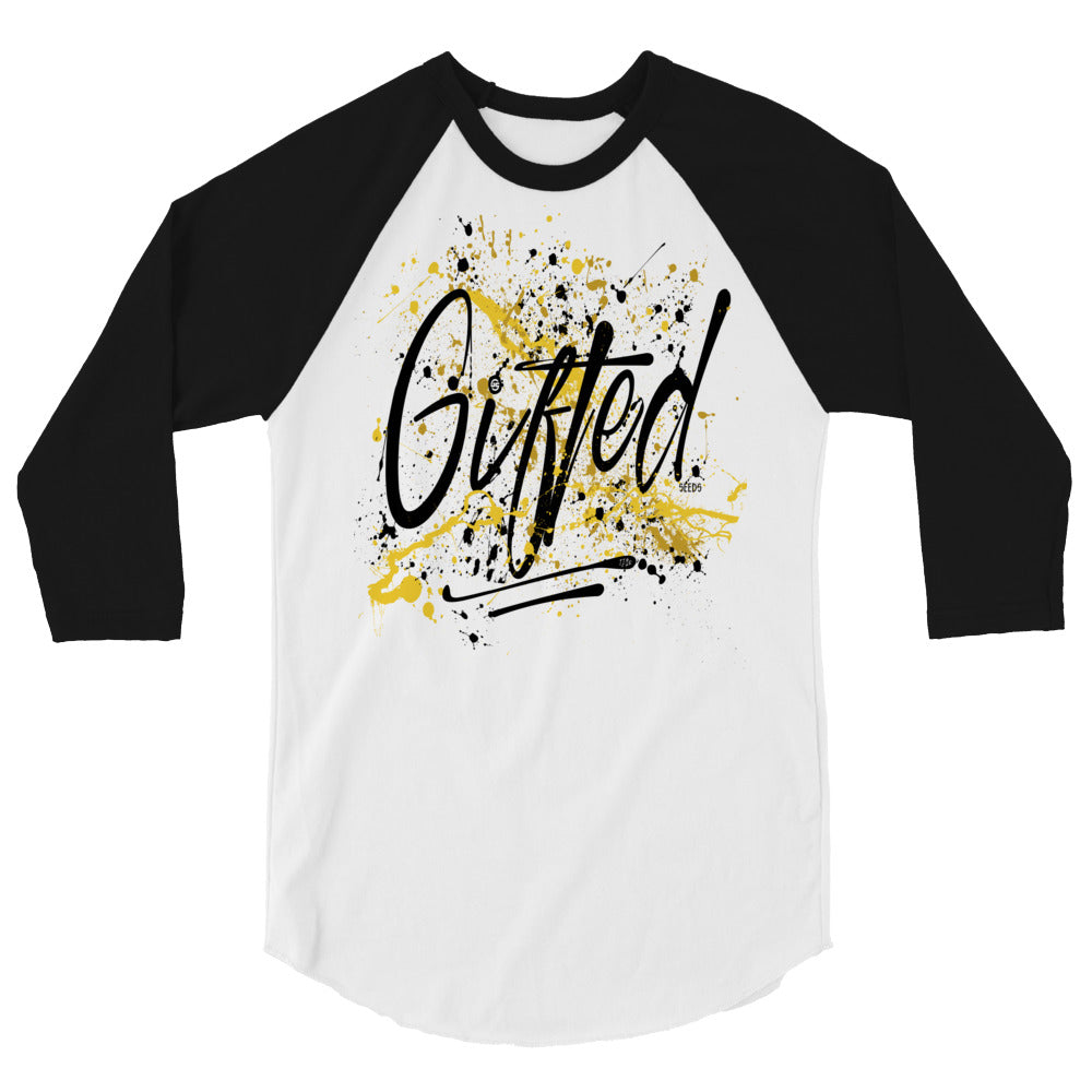 GIFTED BLK/YEL 3/4 Sleeve Raglan Shirt