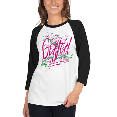 GIFTED PNK/GRN 3/4 Sleeve Raglan Shirt