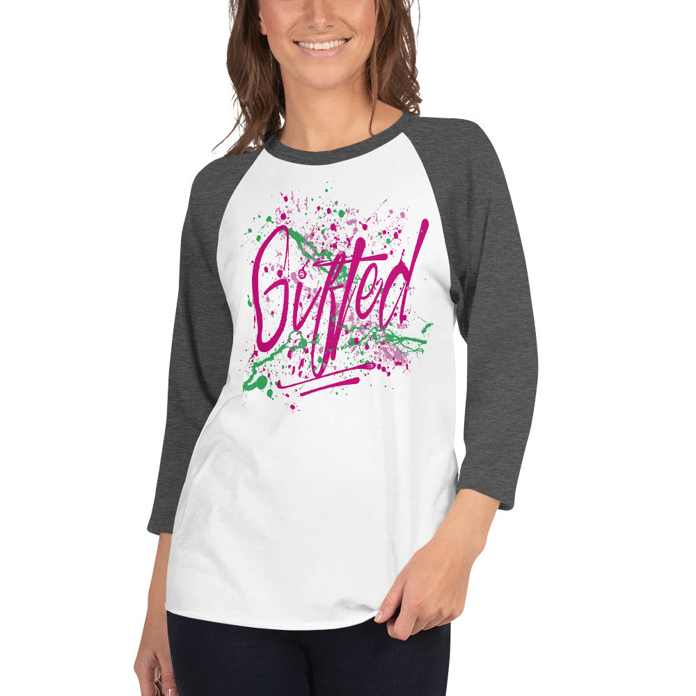 GIFTED PNK/GRN 3/4 Sleeve Raglan Shirt