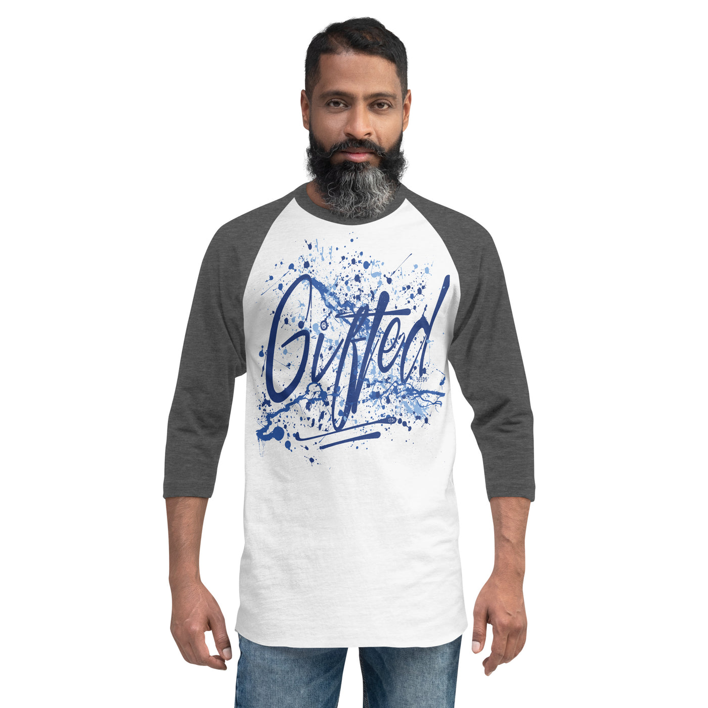 GIFTED BLU/BLU 3/4 Sleeve Raglan Shirt