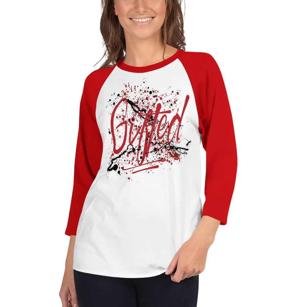 GIFTED RED/BLK 3/4 Sleeve Raglan Shirt