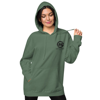 GS BLK Emb Branded Un-Basic LUXE Unisex Pigment-Dyed Hoodie