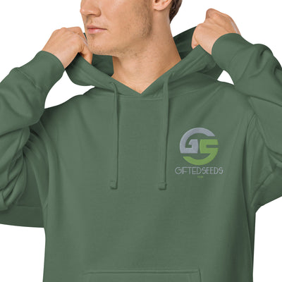 GS GRY/KIWI Emb Branded Un-Basic LUXE Unisex Pigment-Dyed Hoodie