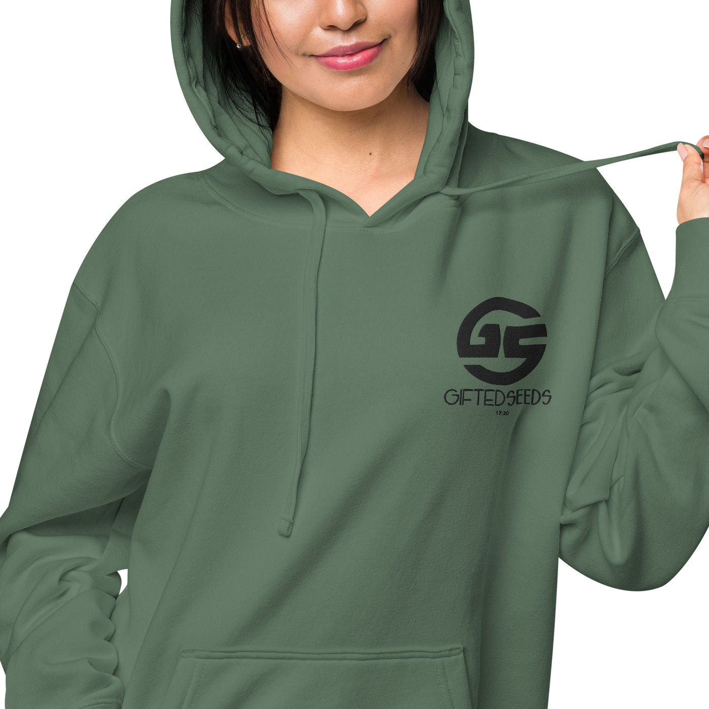 GS BLK Emb Branded Un-Basic LUXE Unisex Pigment-Dyed Hoodie