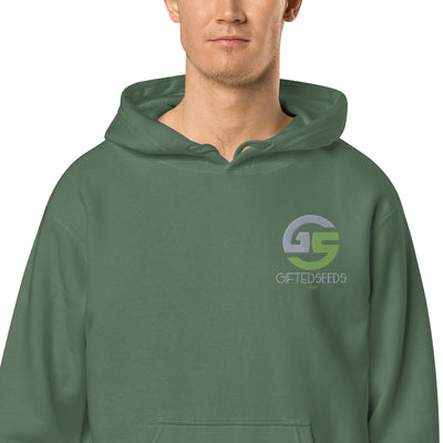 GS GRY/KIWI Emb Branded Un-Basic LUXE Unisex Pigment-Dyed Hoodie