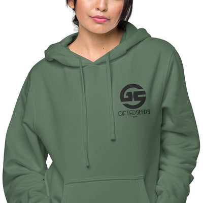 GS BLK Emb Branded Un-Basic LUXE Unisex Pigment-Dyed Hoodie