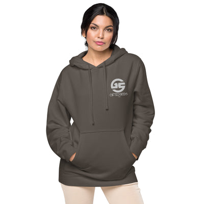 GS WHT Emb Branded Un-Basic LUXE Unisex Pigment Dyed Hoodie