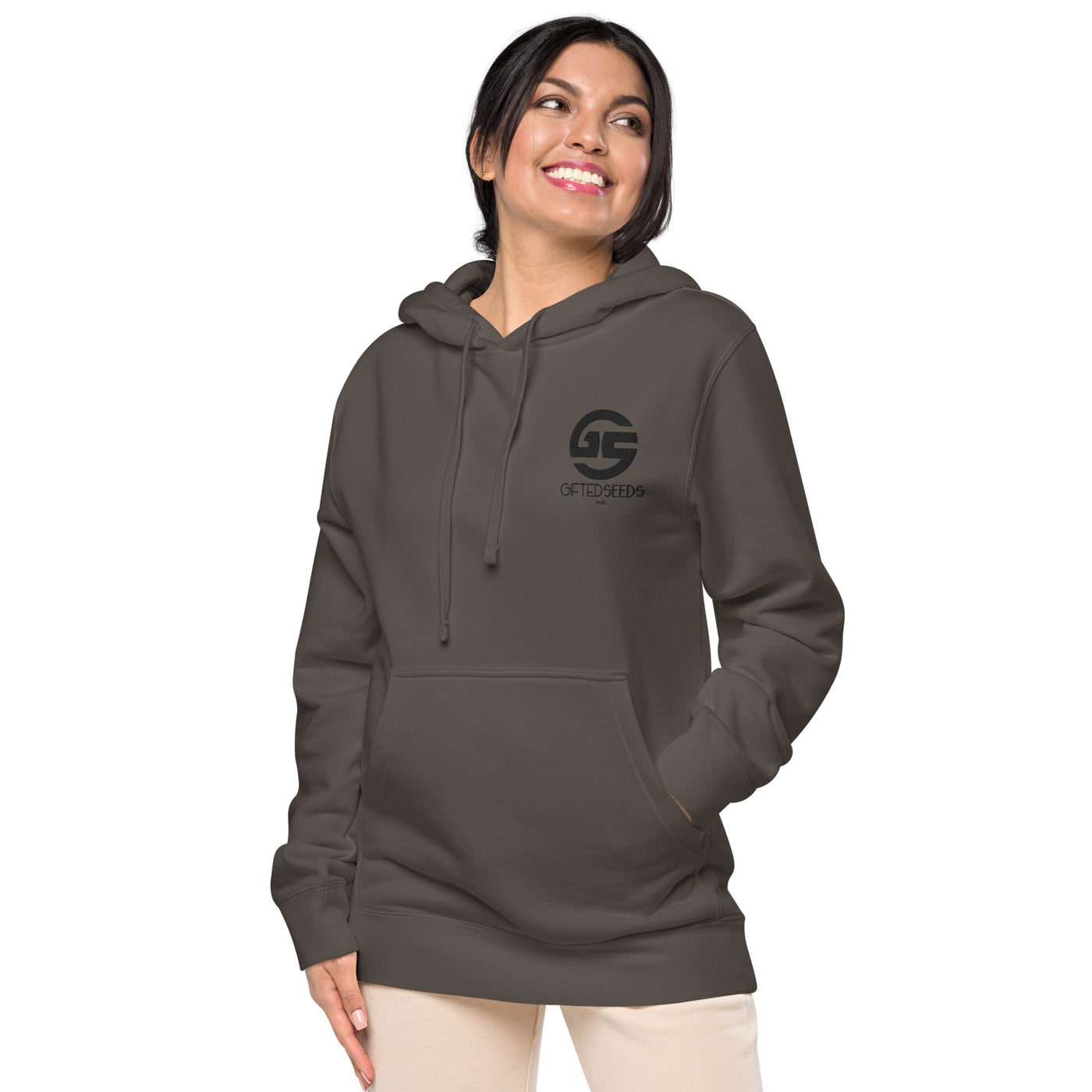 GS BLK Emb Branded Un-Basic LUXE Unisex Pigment-Dyed Hoodie