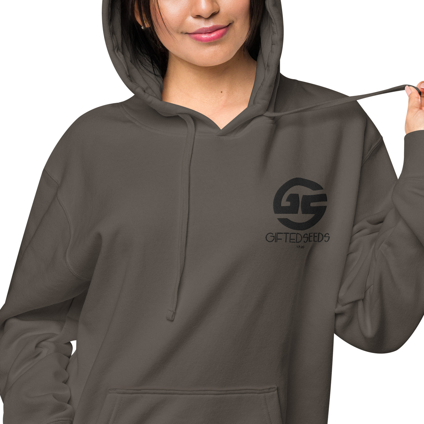 GS BLK Emb Branded Un-Basic LUXE Unisex Pigment-Dyed Hoodie