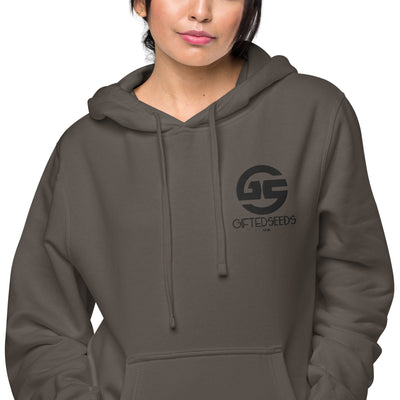 GS BLK Emb Branded Un-Basic LUXE Unisex Pigment-Dyed Hoodie