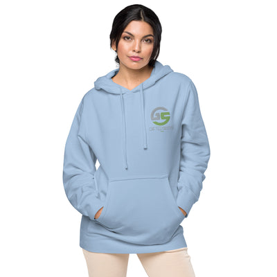 GS GRY/KIWI Emb Branded Un-Basic LUXE Unisex Pigment-Dyed Hoodie