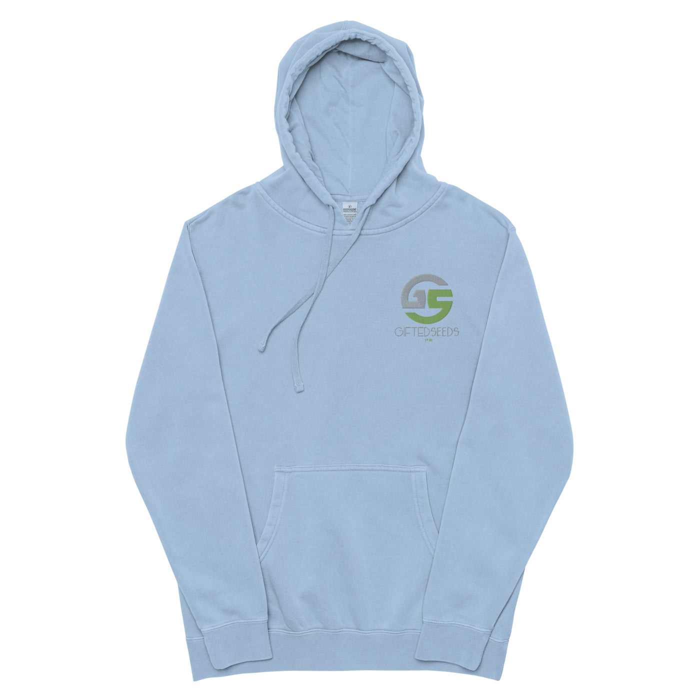 GS GRY/KIWI Emb Branded Un-Basic LUXE Unisex Pigment-Dyed Hoodie